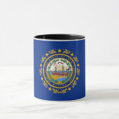 Black Combo Tasse mit der Flagge New Hampshire, US (Zentrum)