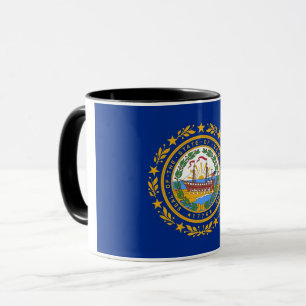 Black Combo Tasse mit der Flagge New Hampshire, US