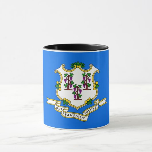 Black Combo Tasse mit der Flagge von Connecticut,  (Zentrum)