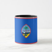 Black Combo Tasse mit der Flagge von Guam, USA (Zentrum)