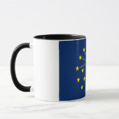 Black Combo Tasse mit der Flagge von Indiana, USA (Links)