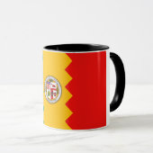 Black Combo Tasse mit der Flagge von Los Angeles, (VorderseiteRechts)