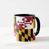 Black Combo Tasse mit der Flagge von Maryland, USA (VorderseiteRechts)