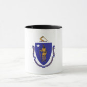 Black Combo Tasse mit der Flagge von Massachusetts (Zentrum)