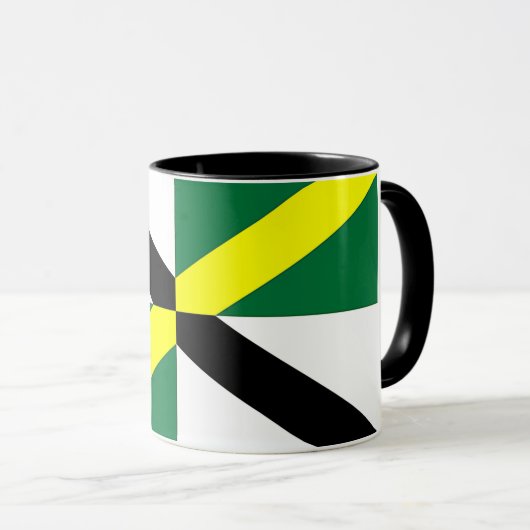 Black Combo Tasse mit der Flagge von Monterey, USA (VorderseiteRechts)