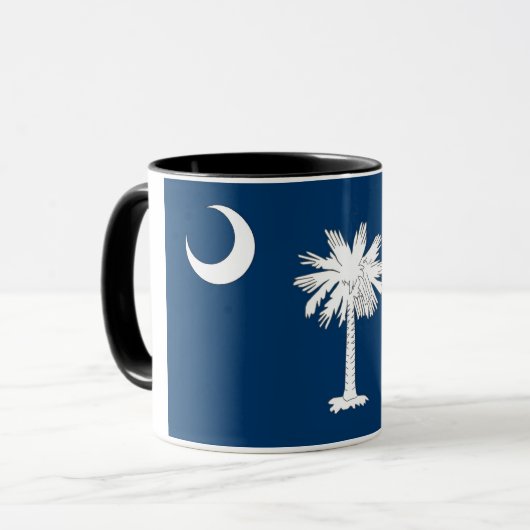 Black Combo Tasse mit der Flagge von South Carolin (Vorderseite Links)