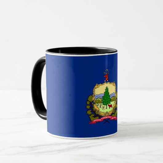 Black Combo Tasse mit der Flagge von Vermont, USA (Vorderseite Links)