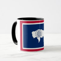 Black Combo Tasse mit der Flagge von Wyoming, USA