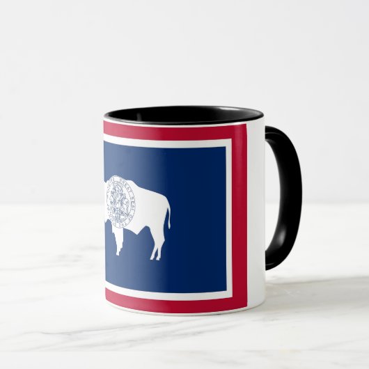 Black Combo Tasse mit der Flagge von Wyoming, USA (VorderseiteRechts)