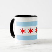 Black Combo Tasse mit Flagge Chicagos, USA (Vorderseite Links)