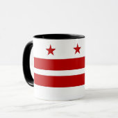 Black Combo Tasse mit Flagge von Washington DC, US (Vorderseite Links)
