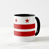 Black Combo Tasse mit Flagge von Washington DC, US (VorderseiteRechts)