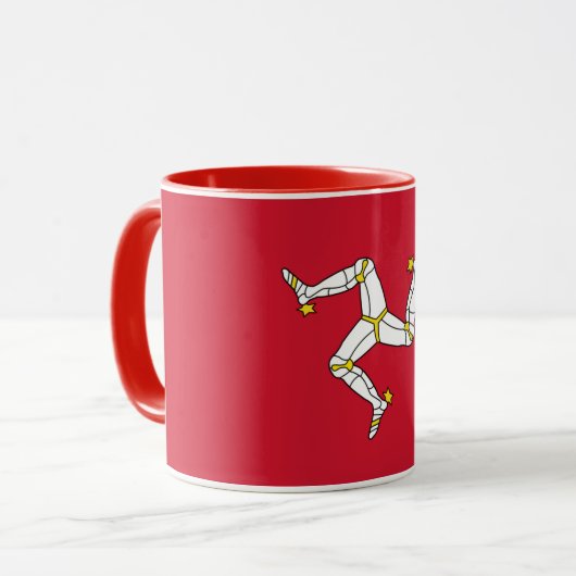Black Combo Tasse mit Isle Of Man flagge, Vereinig (Vorderseite Links)