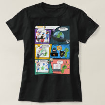 Black Comic Greenie Protector Woman T - Shirt