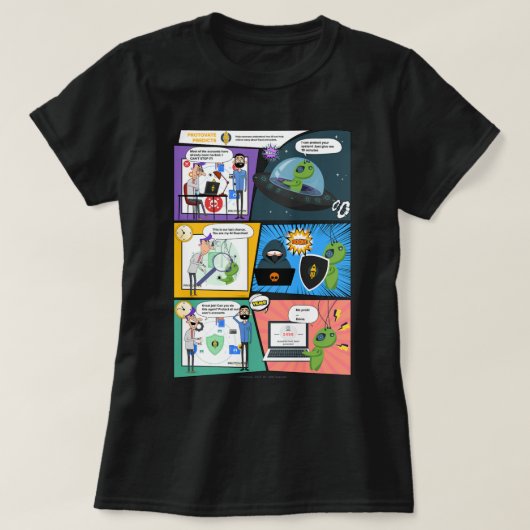 Black Comic Greenie Protector Woman T - Shirt (Design vorne)