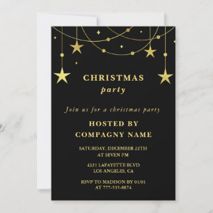 Black Company Weihnachtsfeier Party Goldsterne Einladung