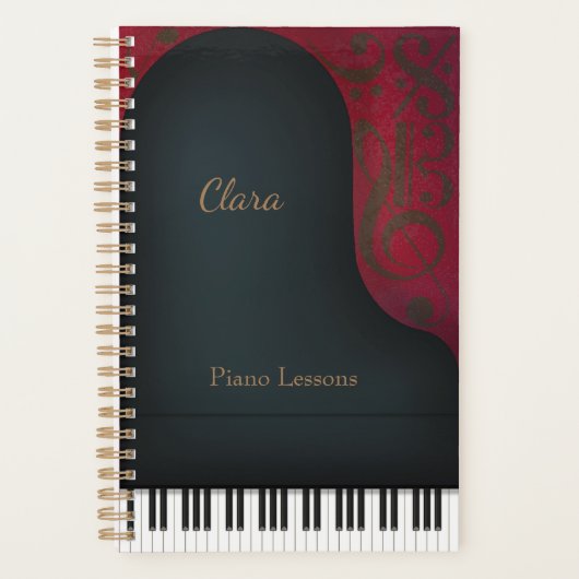 Black Concert Grand Piano Musician's Custom Planer (Vorderseite)