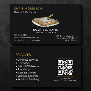 Black Concrete Services QR-Code Visitenkarte
