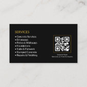 Black Concrete Services QR-Code Visitenkarte (Rückseite)