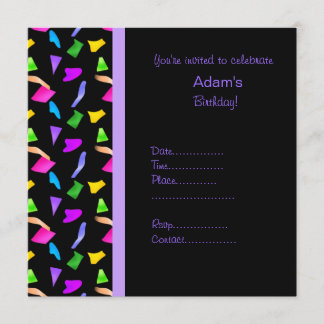 Black Confetti BIRTHDAY INVITATION Einladung