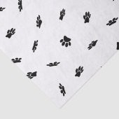 Black Confetti Dog Paw Print Muster Custom Seidenpapier (Detail)