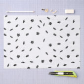 Black Confetti Dog Paw Print Muster Custom Seidenpapier (Handwerk)