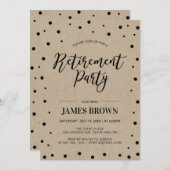 Black Confetti & Kraft | Modernes Party für die Al Einladung (Vorne/Hinten)