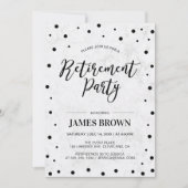 Black Confetti & Marble | Modernes Party für die A Einladung (Vorderseite)