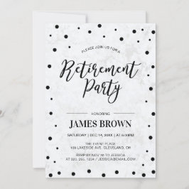 Black Confetti & Marble | Modernes Party für die A Einladung