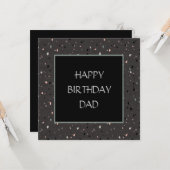 Black Confetti Spaß Geburtstag Papa Karte (Vorderseite/Rückseite Beispiel)