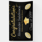 Black Congratulation Football Abschluss Banner (Vertikal)