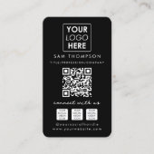 Black Connect mit dem QR-Logo der US Social Media Visitenkarte (Vorderseite)