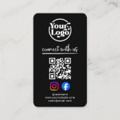 Black Connect mit QR-Logo-Social Media Visitenkarte (Vorderseite)