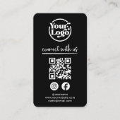 Black Connect mit QR-Logo-Social Media Visitenkarte (Vorderseite)