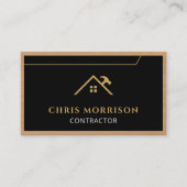 Black Construction Professional Wood QR Code Visitenkarte (Vorderseite)