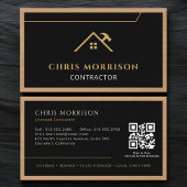 Black Construction Professional Wood QR Code Visitenkarte