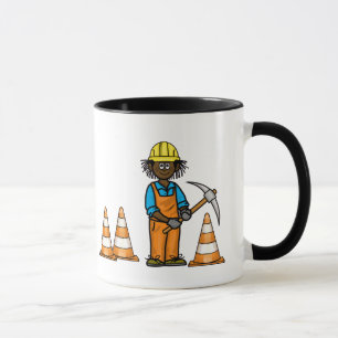 Black Construction Worker Name Tasse