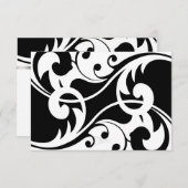 Black Contemporary Response Set 1021 RSVP Karte (Vorne/Hinten)