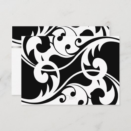 Black Contemporary Response Set 1021 RSVP Karte (Vorne/Hinten)