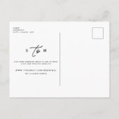 Black Contemporary Save the Date Postkarte (Rückseite)