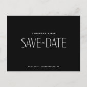 Black Contemporary Save the Date Postkarte (Vorderseite)