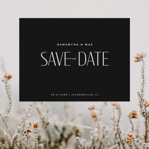 Black Contemporary Save the Date Postkarte