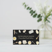 Black Cooking Kitchen Utensities Koch Bäckerei Visitenkarte (Stehend Vorderseite)