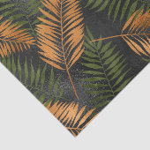 Black Copper Brown Palm Tree Leaf Glam Tropical Seidenpapier (Ausschnitt)