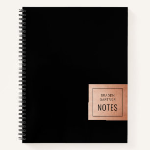 Black Copper Einfache Personalisiert Name Notebook Notizblock
