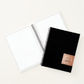 Black Copper Einfache Personalisiert Name Notebook Notizblock (Innenseite)