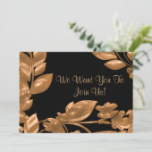 Black & Copper Garden Einladung (Stehend Vorderseite)