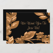 Black & Copper Garden Einladung (Vorne/Hinten)