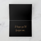 Black & Copper Garden Ich bedaure Karte (Innenseite)