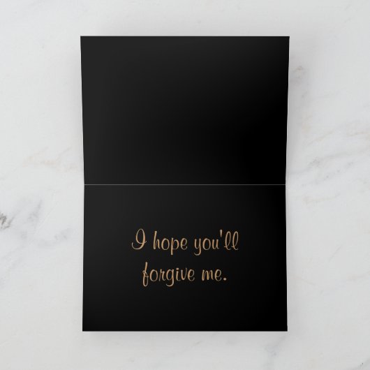 Black & Copper Garden Ich bedaure Karte (Innenseite)